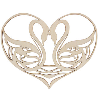 Herz zur Hochzeit 2 Schwäne 12,5 x 10 cm Herz zur Hochzeit 2 Schwäne 12,5 x 10 cm
