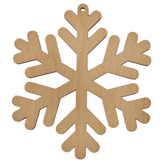 Schneeflocke 12 x 12 cm aus Holz Christbaumanhnger
