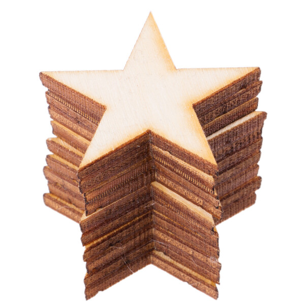 Geschenkanhnger Stern 4 x 4 cm aus Holz