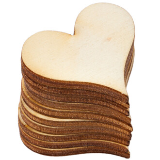 Profil Herzen 10er Set aus Holz 3 x 3 cm