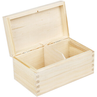 Holzkiste mit 2 Fächer 16,5 x 9,5 x 8 cm Organizer Holzkiste mit 2 Fächer 16,5 x 9,5 x 8 cm Organizer