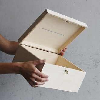 Kartenbox aus Holz, Spendenbox, Geldgeschenke-Kiste
