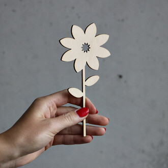 Blumenstecker aus Holz, Margerite 18 x 7 cm