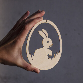 Osterhase Osterstrau-Anhnger 12,5 x 9 cm