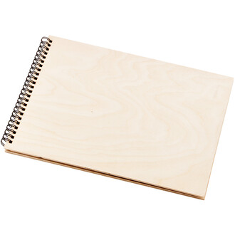 Holzalbum DIN-A4-Natur 25 schwarze Blätter Holzalbum DIN-A4-Natur 25 schwarze Blätter