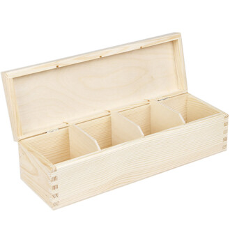Holzkiste mit 4 Unterteilungen 28,5 x 9,5 x 8 cm Holzkiste mit 4 Unterteilungen 28,5 x 9,5 x 8 cm
