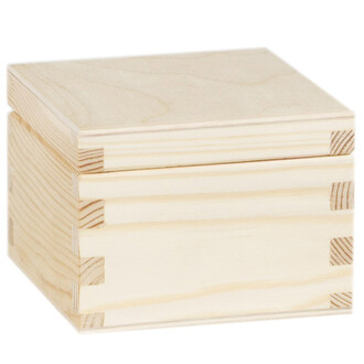 Natur Holzkiste 0,4 Liter mit Klappdeckel 10 x 10 x 7,5 cm Natur Holzkiste 0,4 Liter mit Klappdeckel 10 x 10 x 7,5 cm