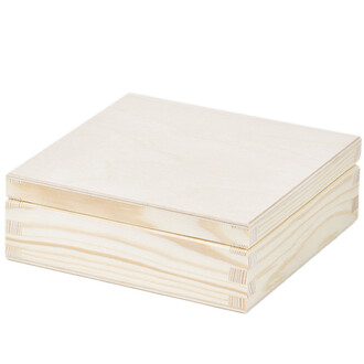 quadratische Allzweckkiste 14 x 14 x 5 cm Vollholz quadratische Allzweckkiste 14 x 14 x 5 cm Vollholz